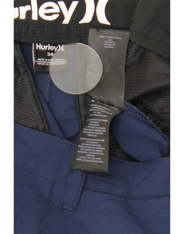 Pantaloncini chino da uomo Hurley W34 Large blu navy in poliestere