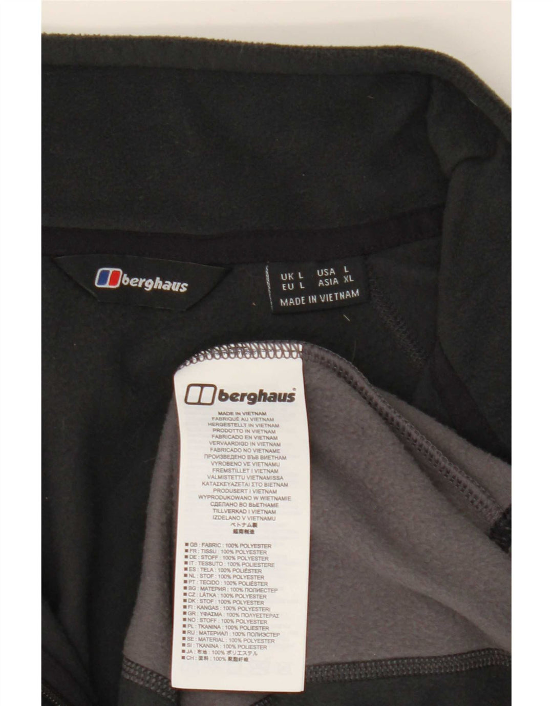 Berghaus Pull polaire à col zippé pour homme Large Noir Colorblock Polyester