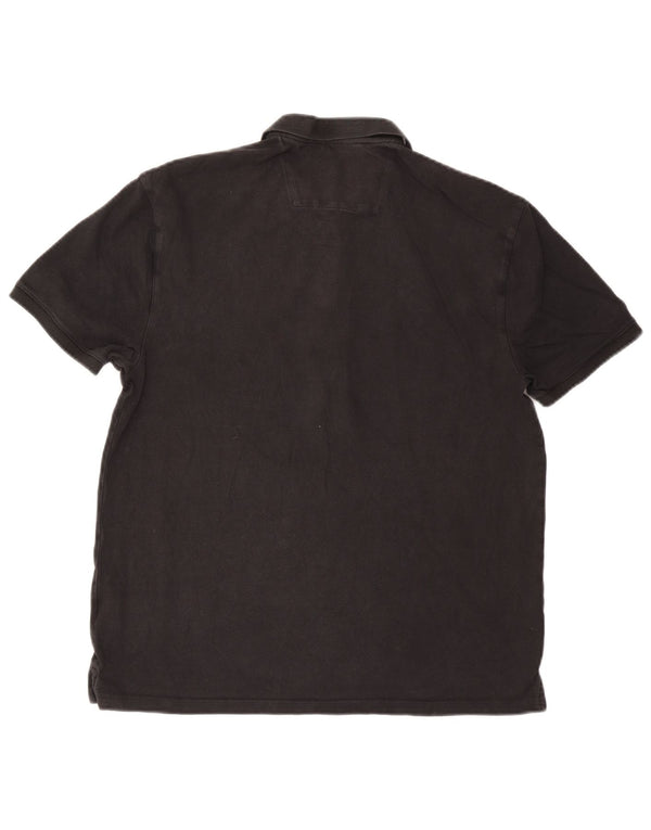 Dkny Mens New York Graphic Polo Shirt Közepes fekete pamut