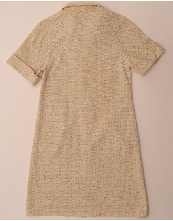 Abito a trapezio vintage da donna UK 14 Beige medio screziato