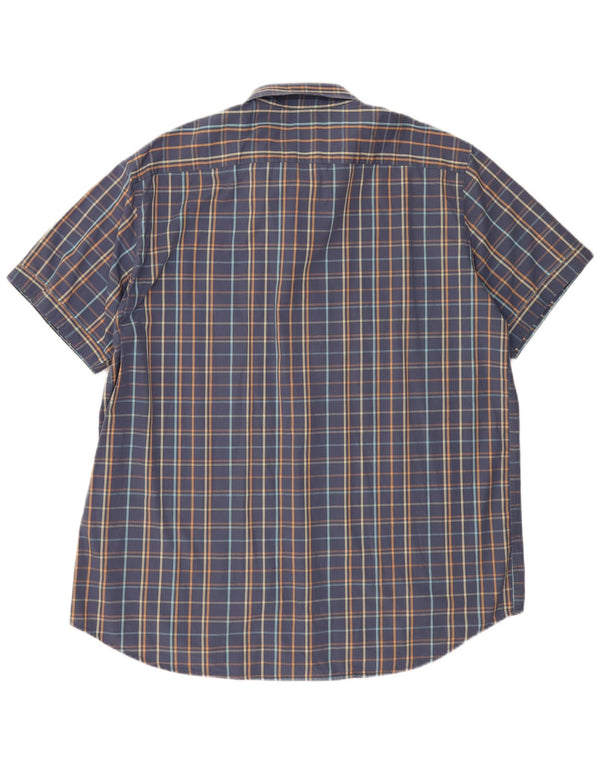 Carrera Mens Short Sleeve Regular Fit Shirt 3XL Blue Check Cotton