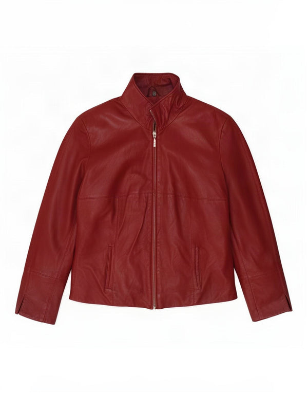 Vintage dame læderjakke IT 44 Medium Burgundy