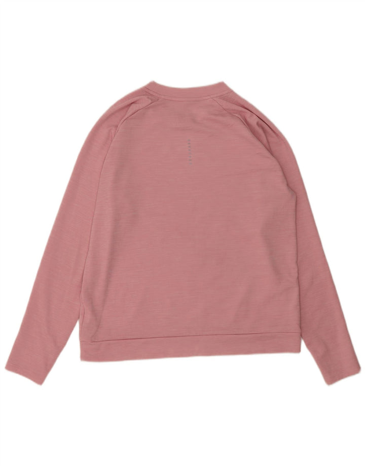 NIKE Womens Top Long Sleeve UK 14 Medium Pink Flecked Polyester