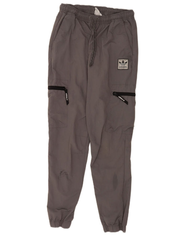 Adidas Pantalon de survêtement cargo pour homme en nylon gris moyen