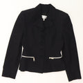 SPORTSTAFF Womens 5 Button Blazer Jacket IT 42 Medium Black Polyester Vintage Sportstaff and Second-Hand Sportstaff from Messina Hembry 