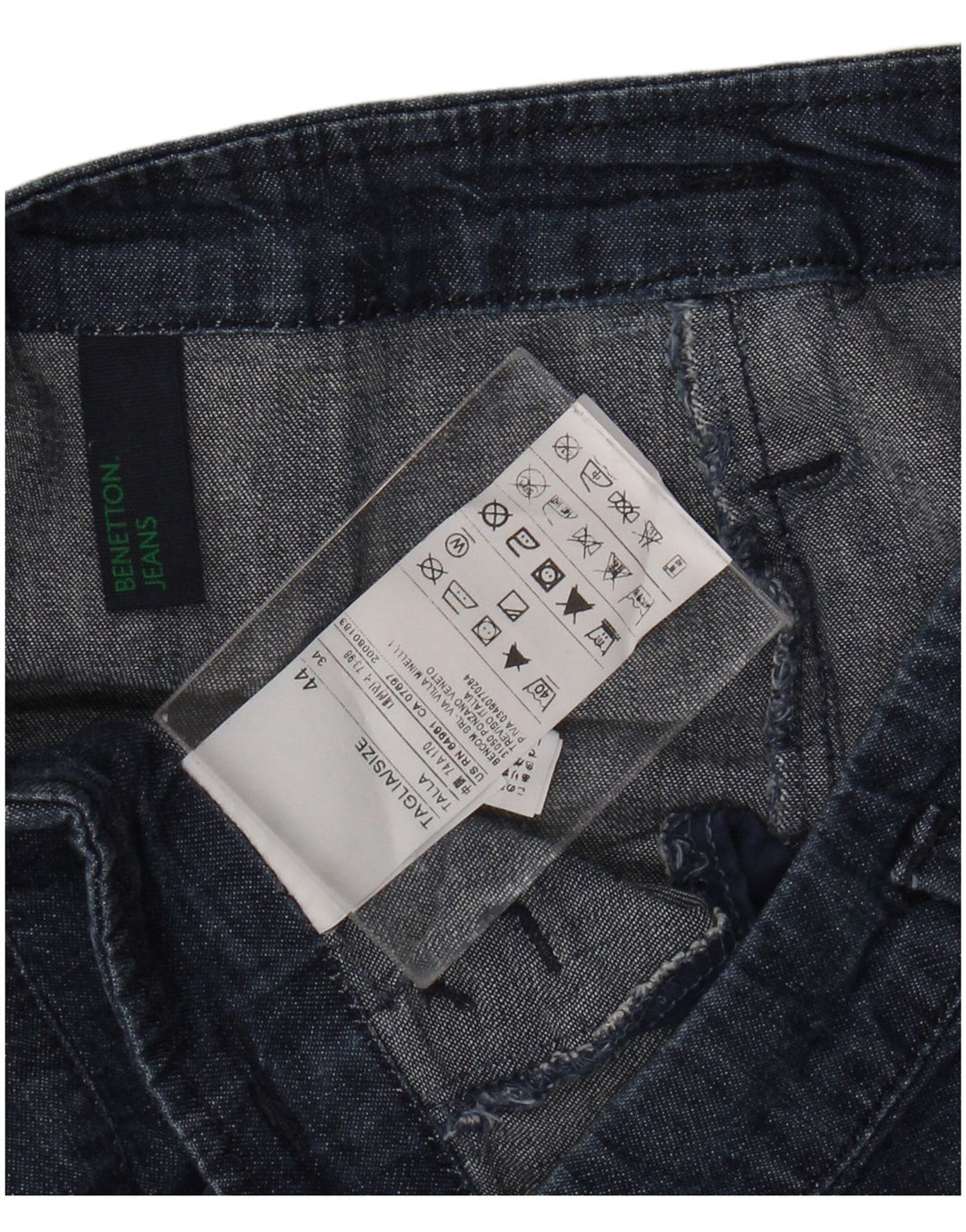 BENETTON Womens Denim Skirt IT 44 Medium W30  Navy Blue Cotton
