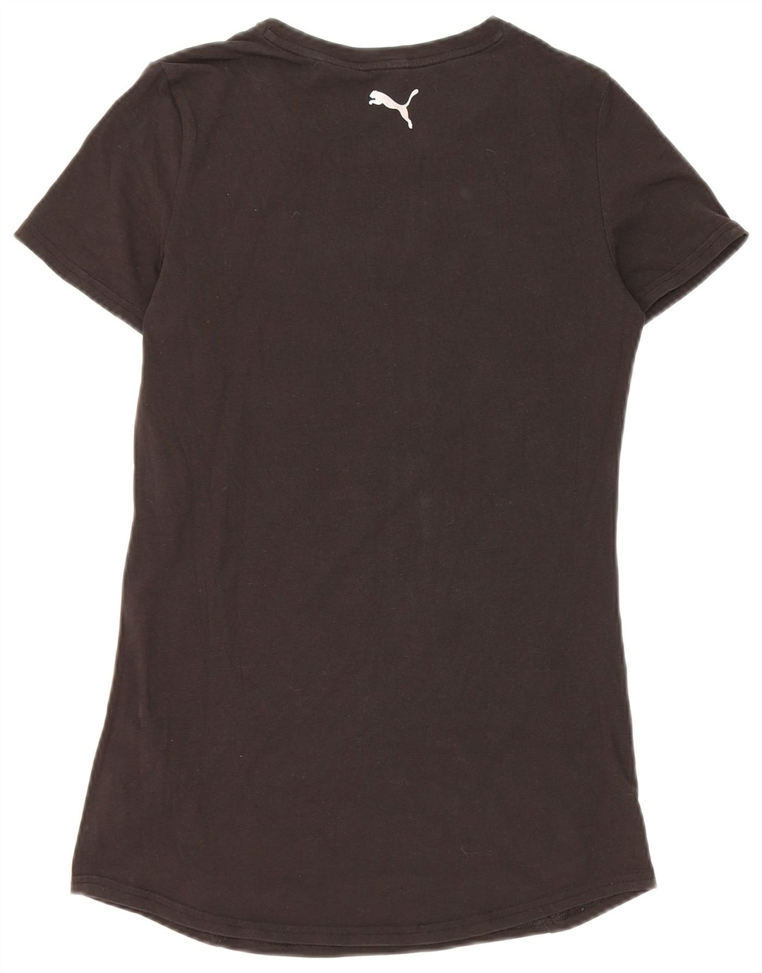 Puma Womens Crop Graphic T-Shirt Top UK 12 Medium Black