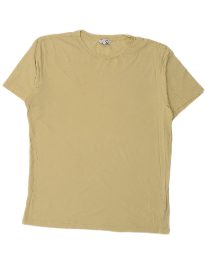Reiss Herren T-Shirt Top mittelgelbe Baumwolle