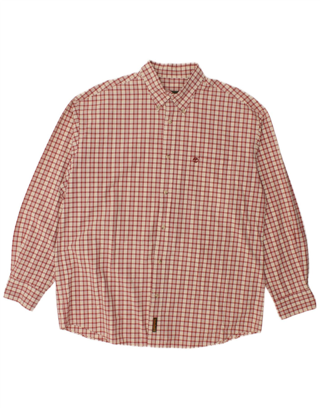 Timberland Mens Shirt Large Red Check Cotton