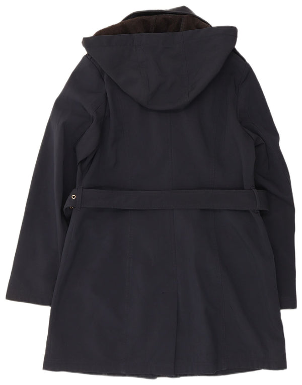 Michael Kors Trench-coat à capuche pour femme UK 44 Bleu marine moyen Polyester