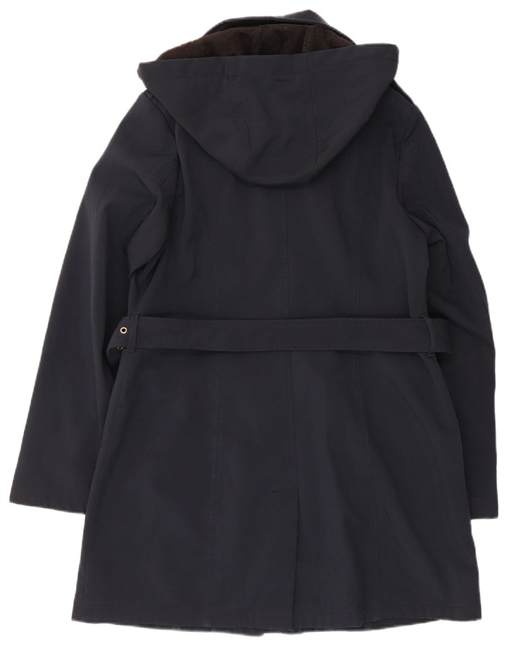 Michael Kors Damen-Trenchcoat mit Kapuze, UK 14, mittleres Marineblau, Polyester