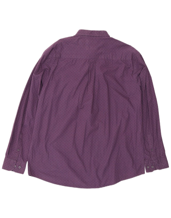 James Pringle Mens Shirt Large Purple Geometric Cotton