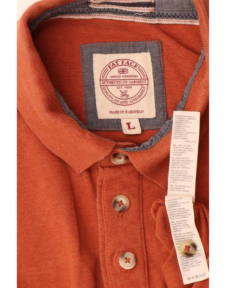 Camisa polo masculina Fat Face grande algodão laranja