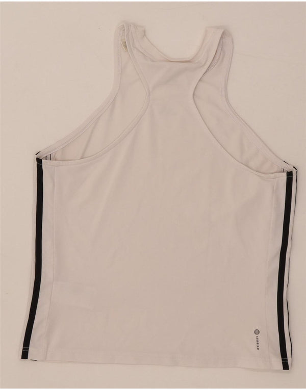 Adidas Damen Aeroready Slim Fit Weste Top UK 14/16 Large Weiß Polyester