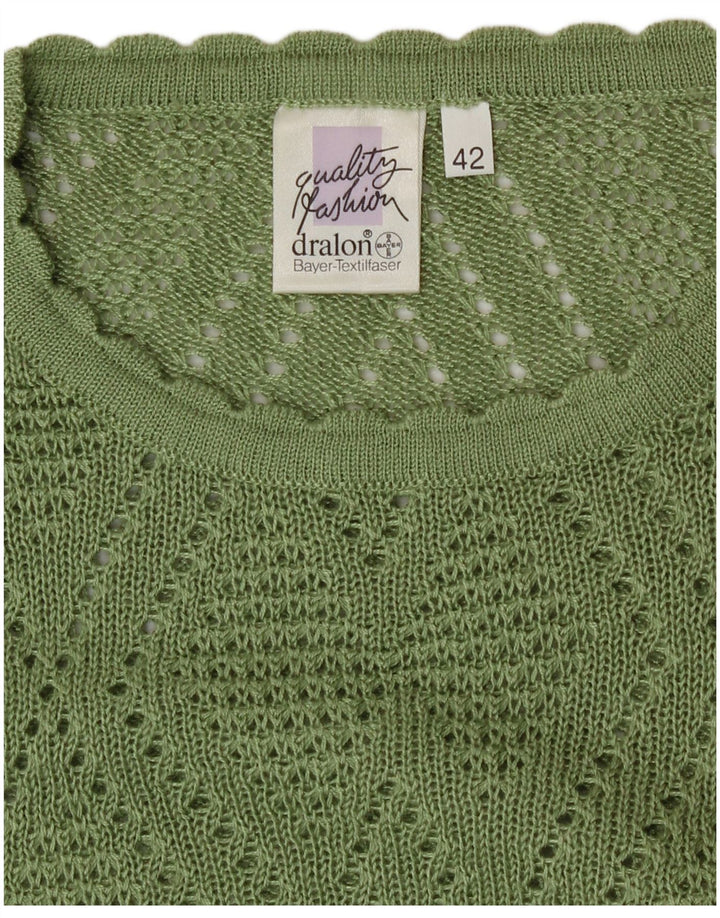 Bayer Womens Crew Neck Jumper Sweater EU 42 Large Green Acrylic