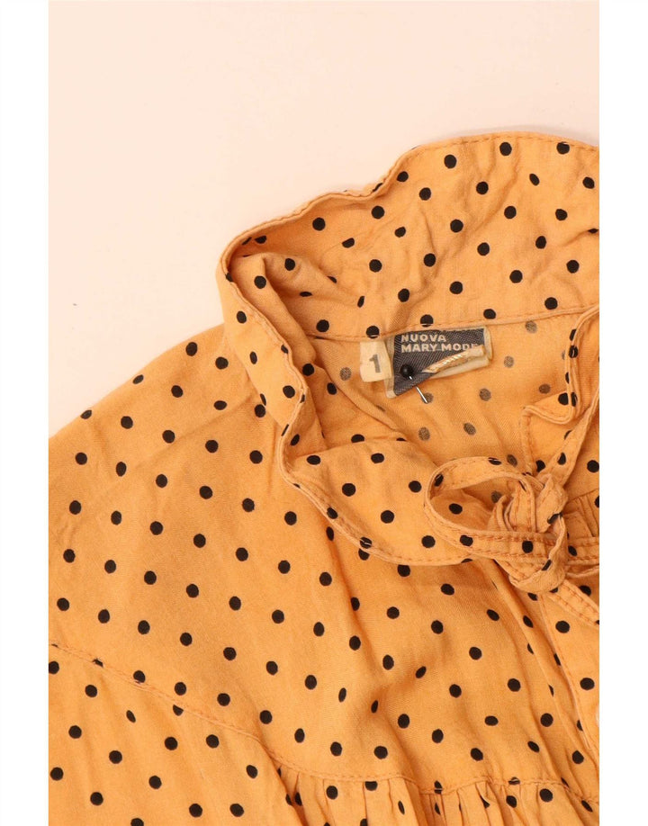Vintage Womens Maxi Dress UK 12 Medium Yellow Spotted