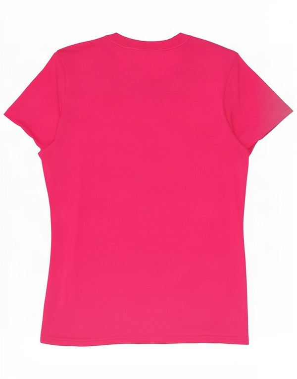Nike Womens Dri Fit Graphic T-Shirt Top UK 20/22 XL Pink Cotton