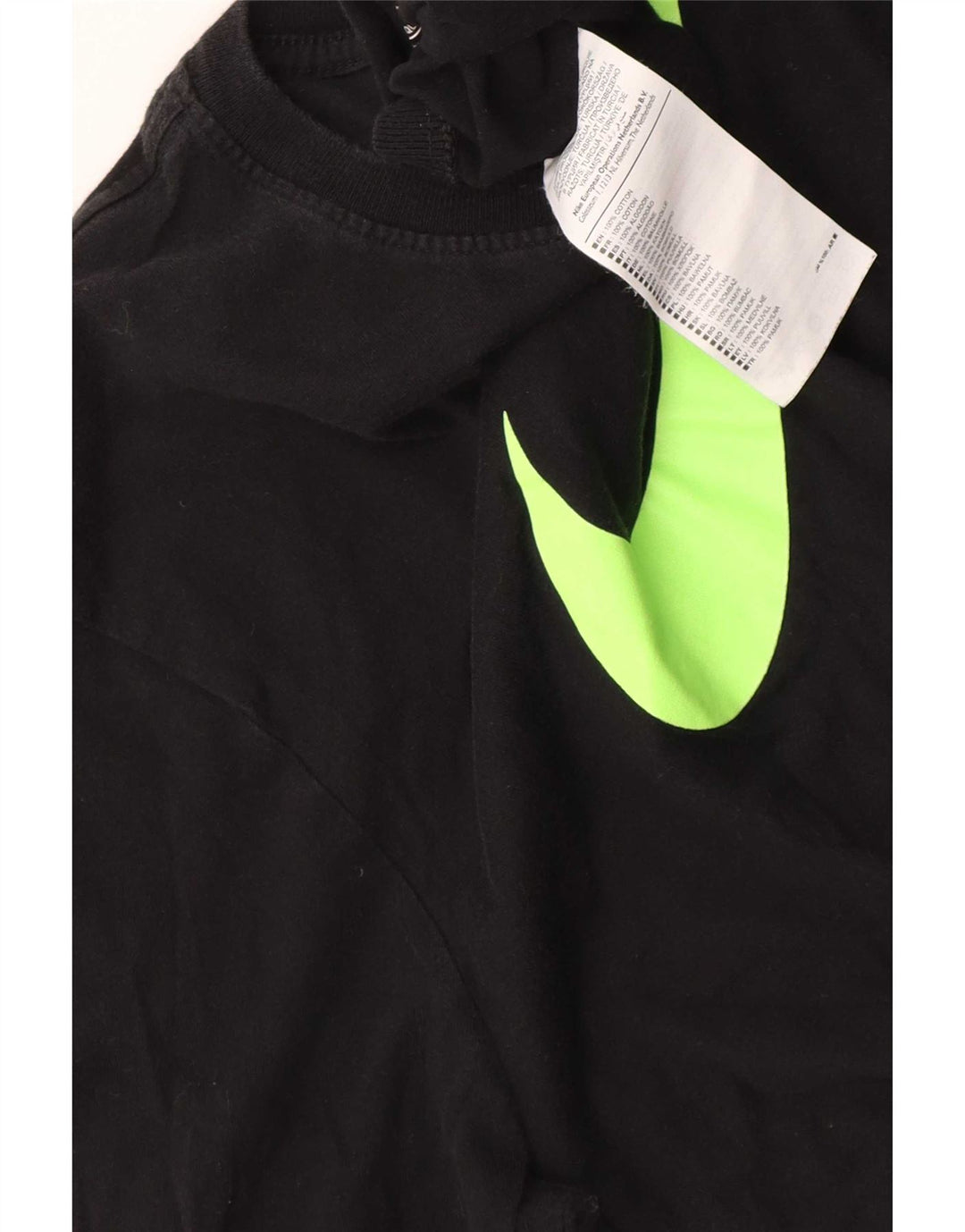 Nike Mens Athletic Fit Graphic Top Long Sleeve Medium Black Cotton