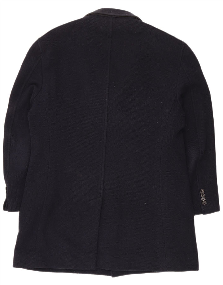 Fay Mens Overcoat UK 40 Large Navy Blue Virgin Wool