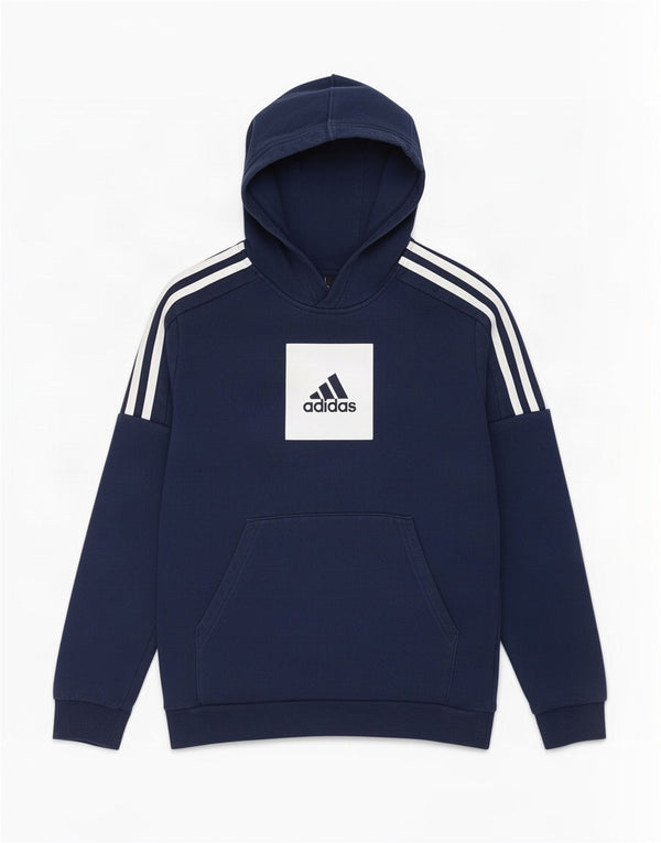 Adidas Boys Graphic Zip Hoodie Sweater 11-12 Years Navy Blue Cotton