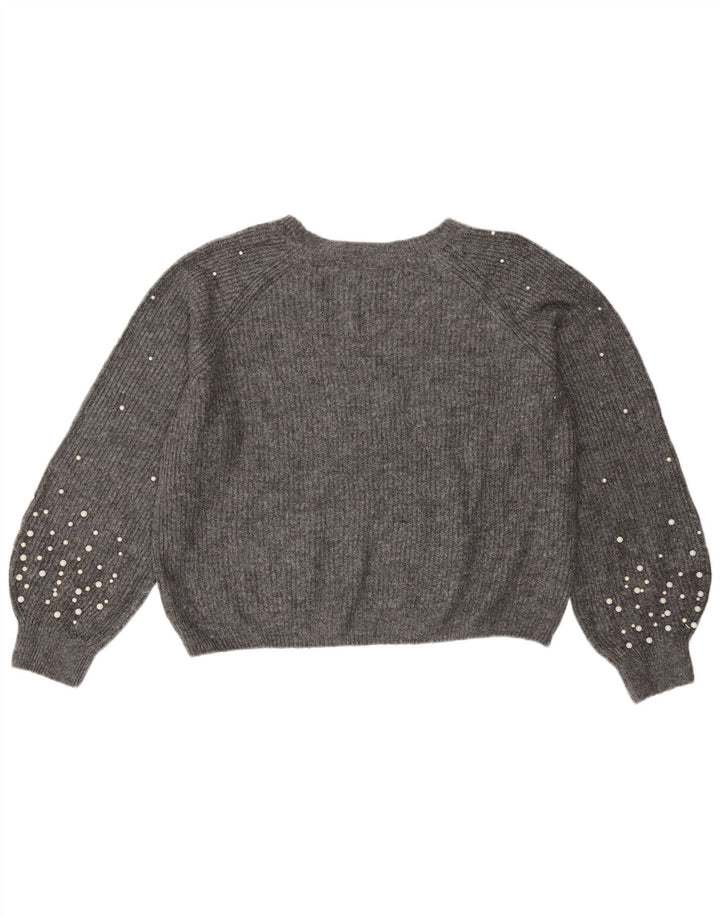 Marks & Spencer Dame Boat Neck Jumper Sweater UK 14 Medium Grey Flecked