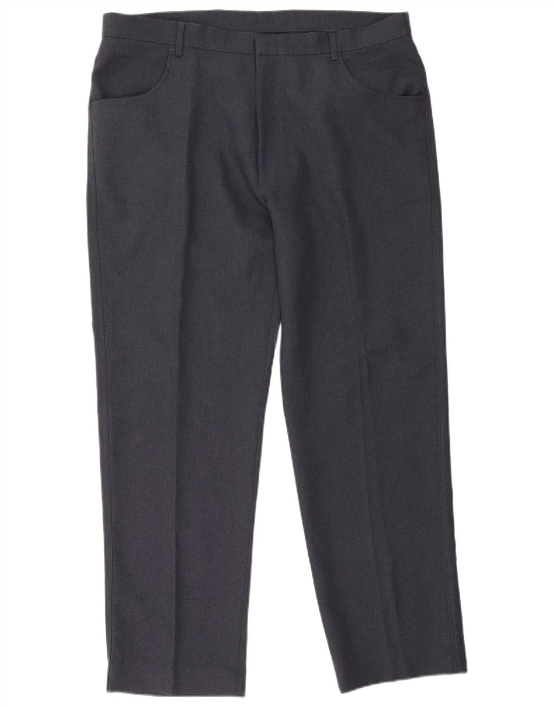 Farah Mens Straight Casual Trousers W40 L31 Navy Blue Polyester