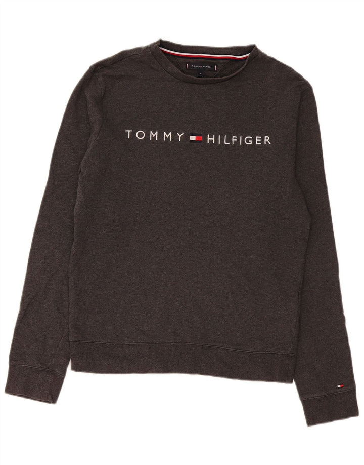 Tommy Hilfiger Herre Grafisk Sweatshirt Jumper Medium Grå Bomuld