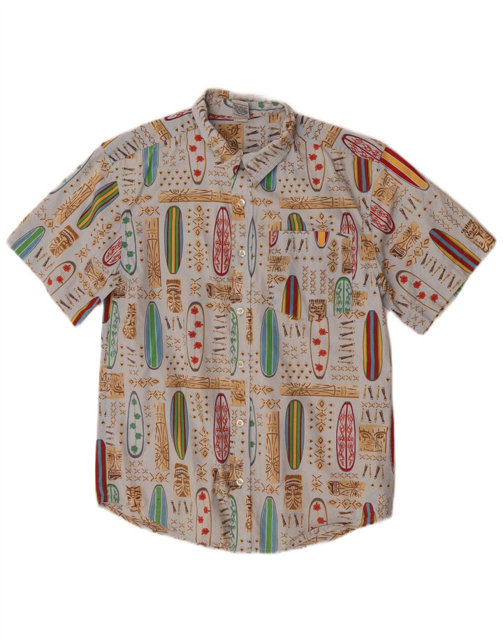 Camicia da ragazzo con motivo astratto Old Navy 14-15 anni XL blu hawaiano