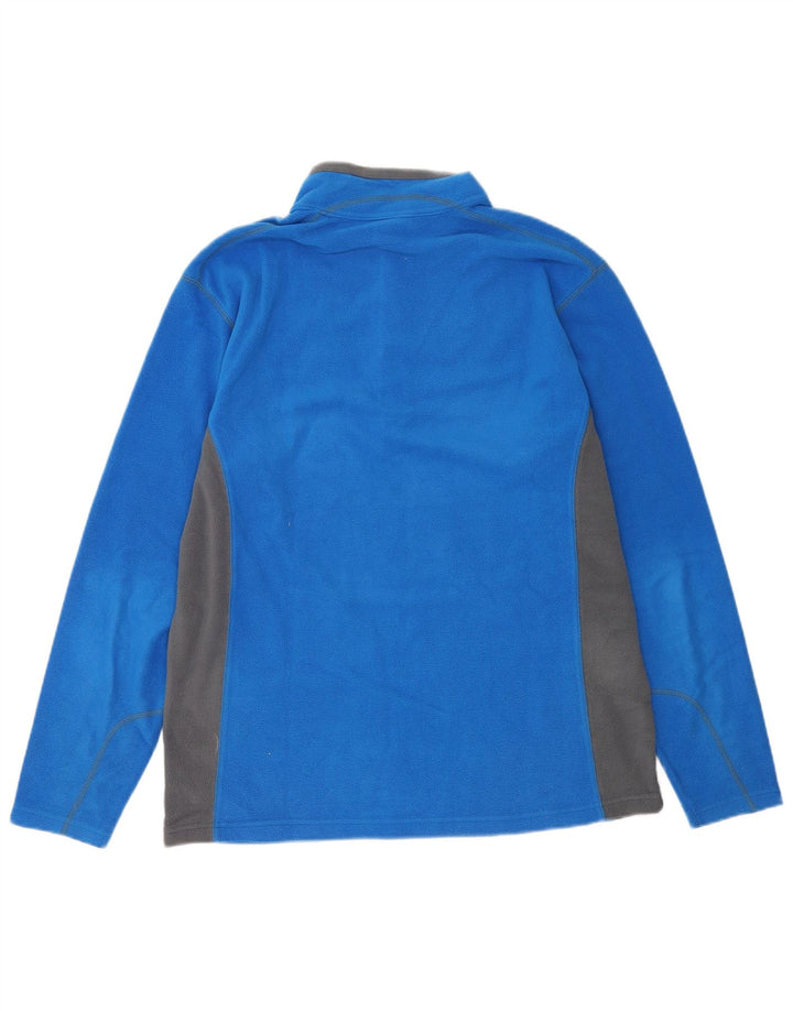 Maglione in pile da uomo Columbia con zip e collo, grande, in poliestere color block blu
