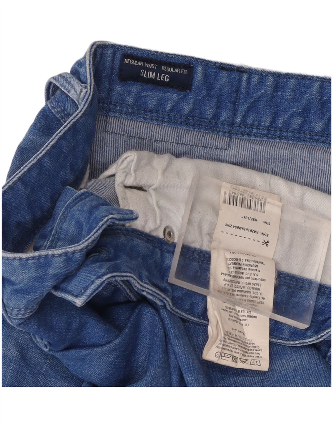 PEPE Jeans Mens Regular Fit Slim Jeans W32 L34 Blue Cotton
