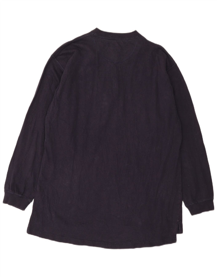 Chaps Mens Top Long Sleeve 2XL Navy Blue Cotton