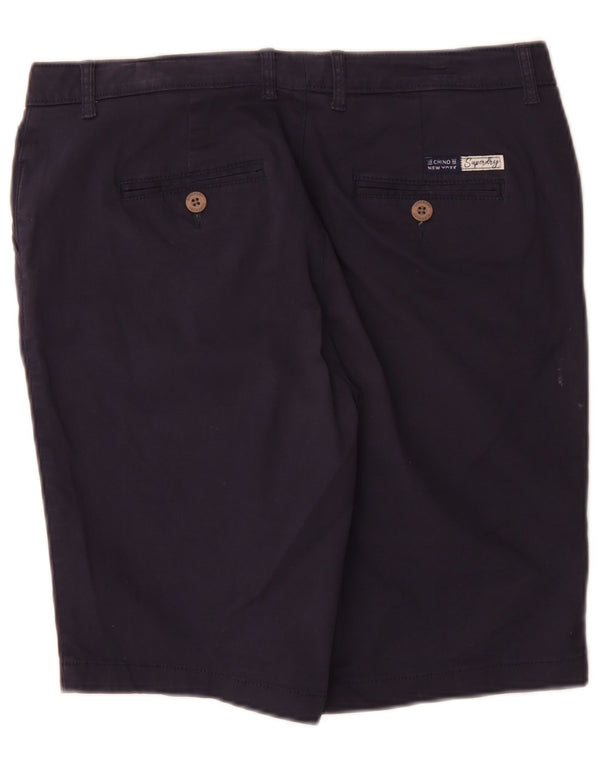 Superdry ženske obične chino kratke hlače UK 12 srednje W32 tamnoplavi pamuk