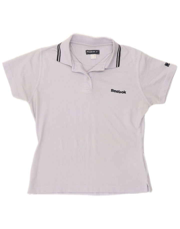 Reebok Damen Poloshirt UK 14 Large Lila Polyester