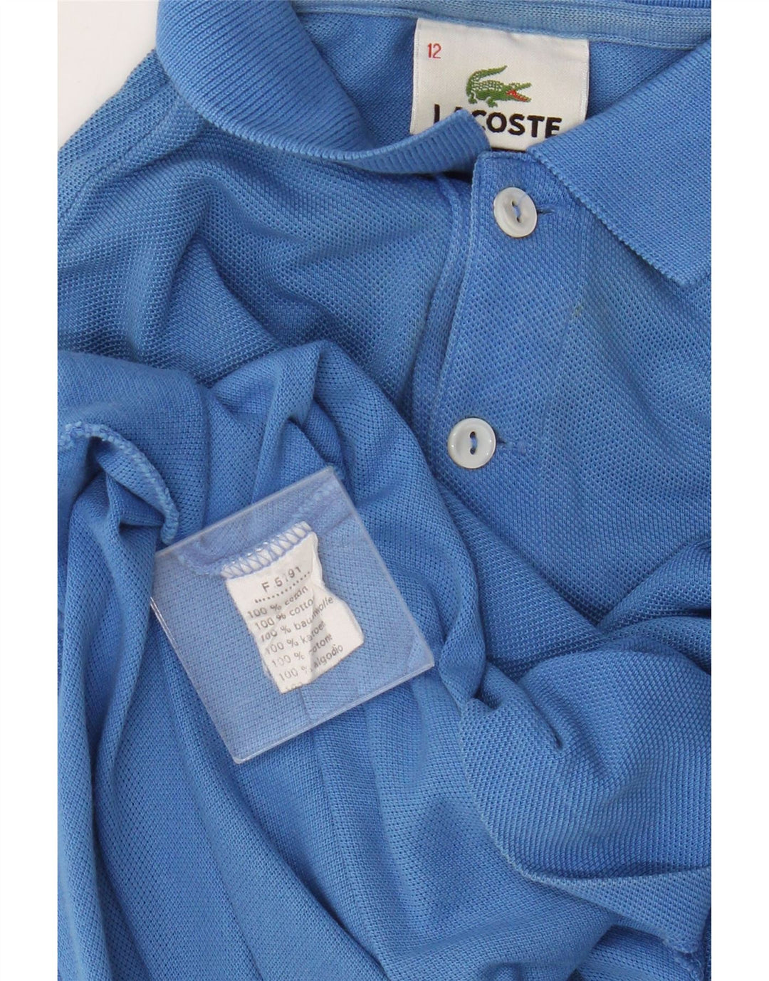 Lacoste Boys Polo Shirt 11-12 Years Blue Cotton