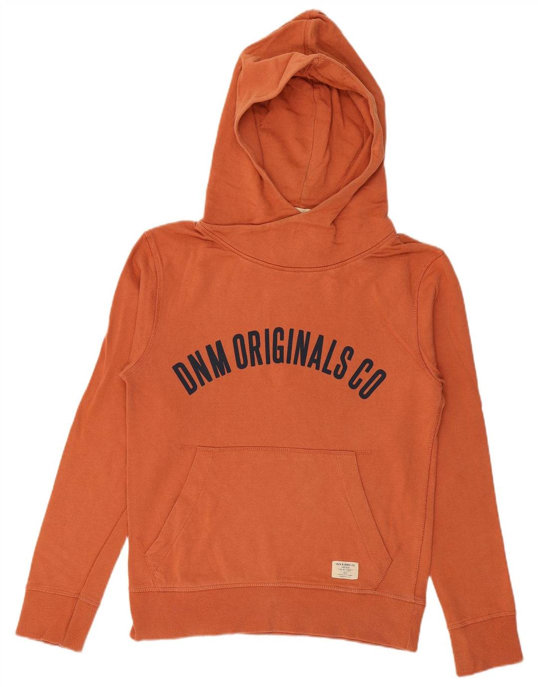 JACK & JONES Mens Graphic Hoodie Jumper Small Orange