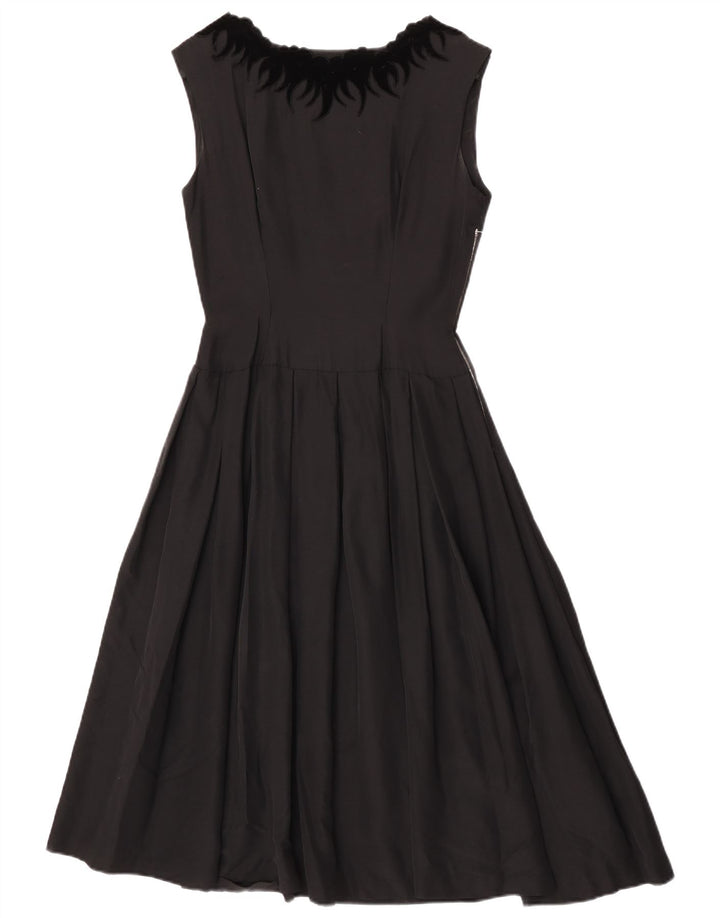 Vintage Womens Sleeveless A-Line Dress EU 36 Small Black