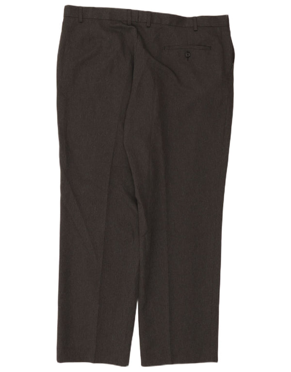 Marks & Spencer Pantalon de Costume Droit Homme W40 L31 Noir Polyester