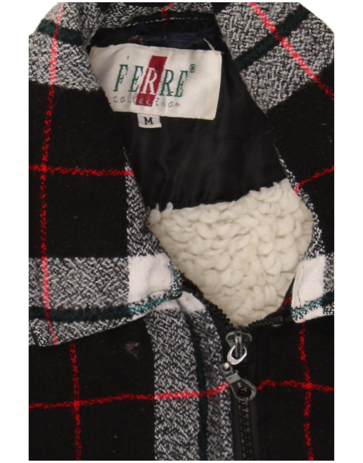 FERRE Mens Lumberjack Flannel Shirt Medium Black Plaid