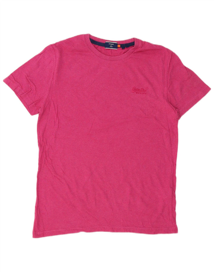 T-shirt da uomo Superdry Top in cotone rosa medio