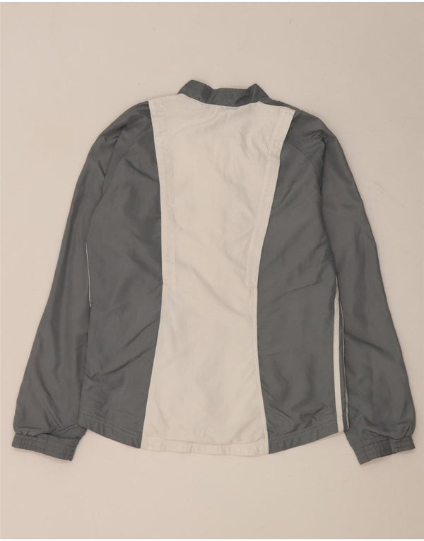 Adidas Womens Tracksuit Top Jacket UK 10 Small Grey Colourblock