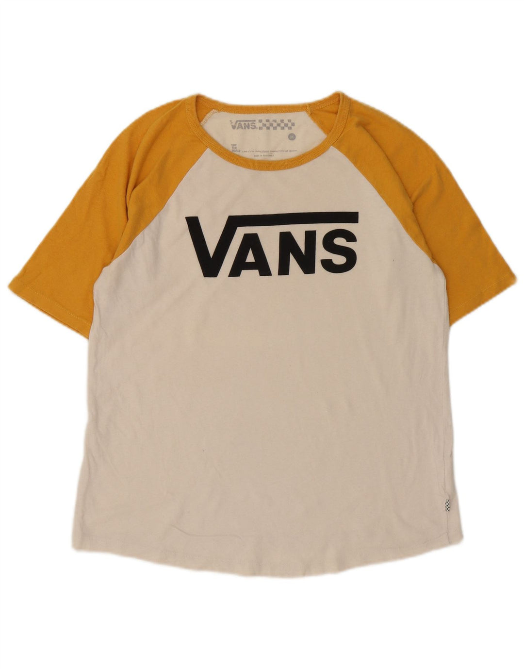 Vans Herren Grafik-T-Shirt-Oberteil aus mittelweißer Colourblock-Baumwolle