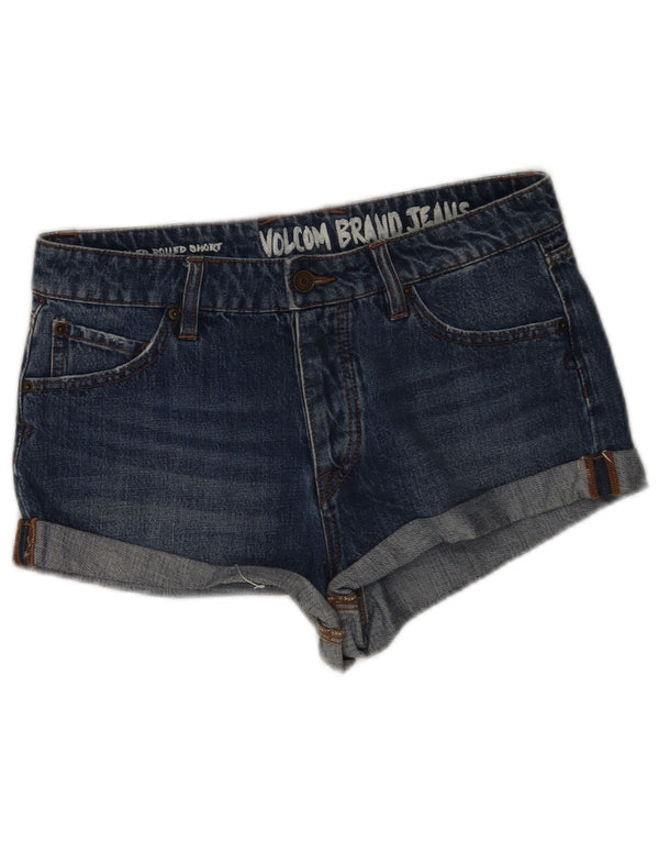 Volcom Womens Denim Shorts W28 Medium Blue Cotton