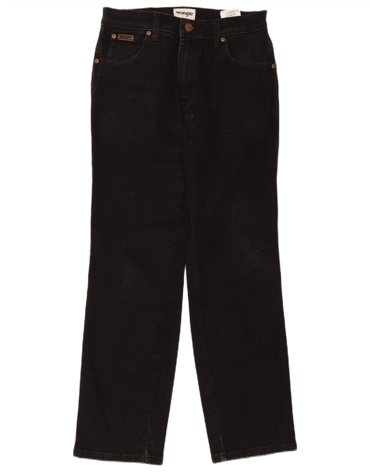 Wrangler Mens Texas Straight Jeans W30 L30 Black Cotton
