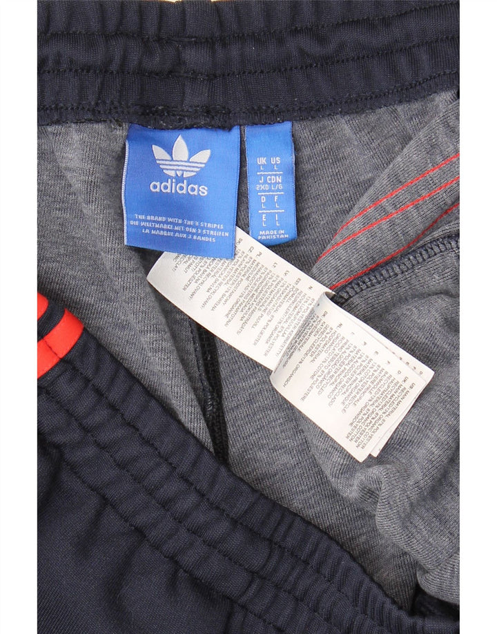 Adidas Mens Tracksuit Trousers Joggers Large Navy Blue Polyester