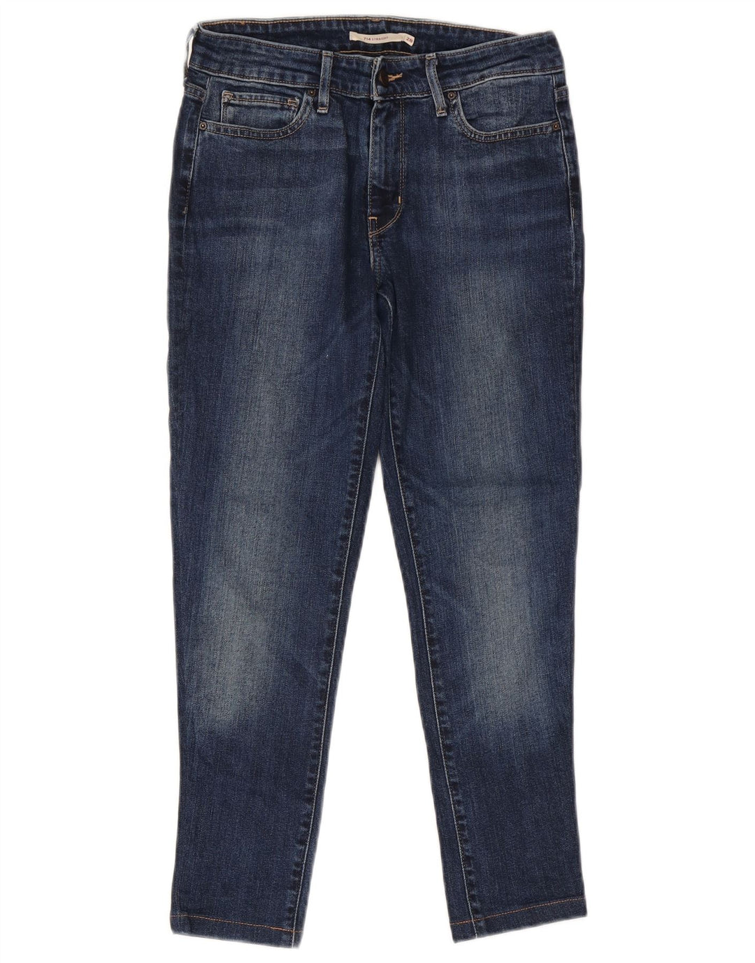 Levi's Womens 714 Straight Jeans W28 L26 Navy Blue Cotton