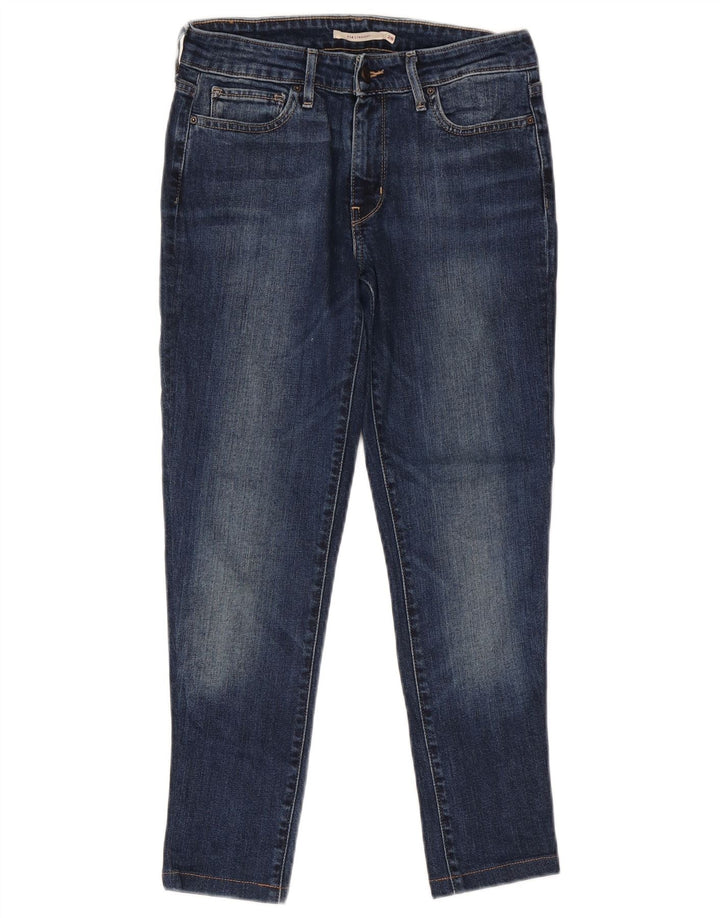 Levi's Womens 714 Straight Jeans W28 L26 Navy Blue Cotton