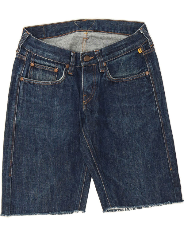 MELTIN' POT Womens Bermuda Denim Shorts W30 Medium Blue Cotton