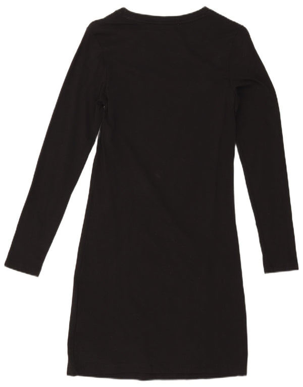 Calvin Klein Jeans Womens Graphic T-Shirt Dress UK 10 Small Black