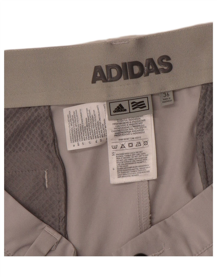 ADIDAS Mens Chino Shorts W36 Large Grey Polyester