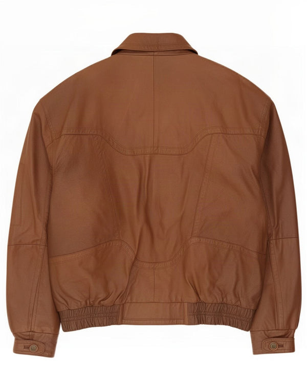 Giacca in pelle vintage da uomo IT 52 XL Marrone